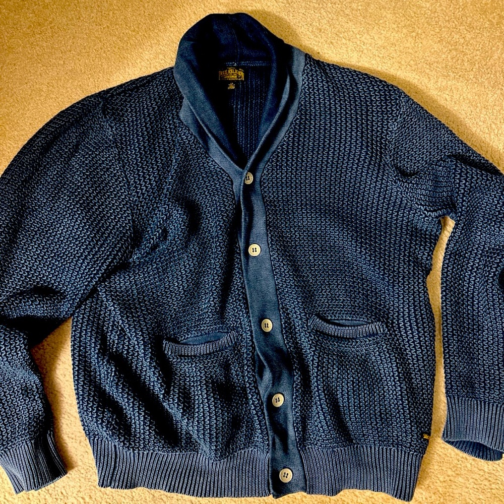 True Religion - Men's Blue Cardigan Sweater